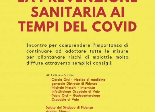 La prevenzione sanitaria ai tempi del covid – Sabato 16 Ottobre 2021